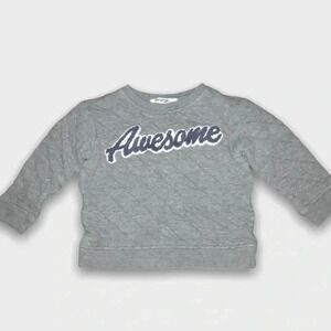 2/$15🥳 Light Gray Awesome Print  Crew Neck